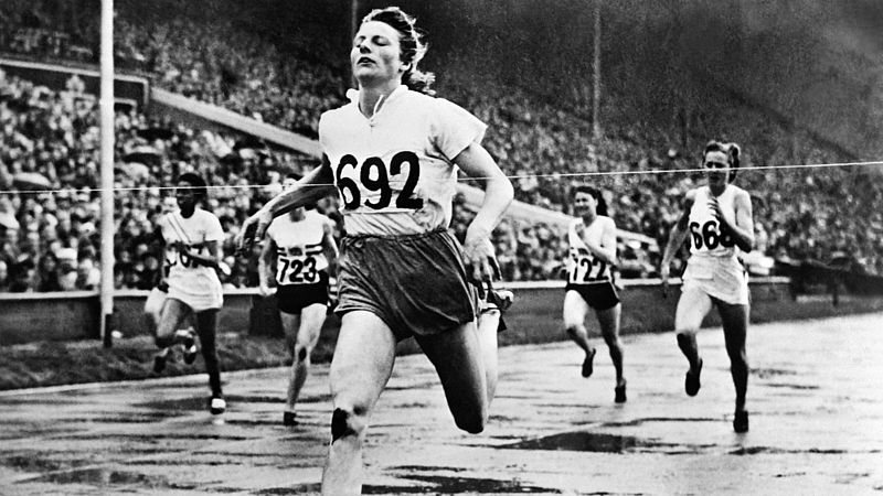 Atlete Fanny Blankers-Koen won vier keer goud op de Olympische Spelen van Londen in 1948