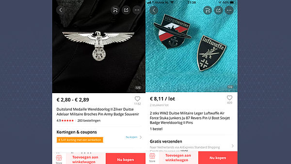 Scheur Verhuizer onthouden Nazi-spullen zijn gewoon te koop bij webshop AliExpress - EenVandaag