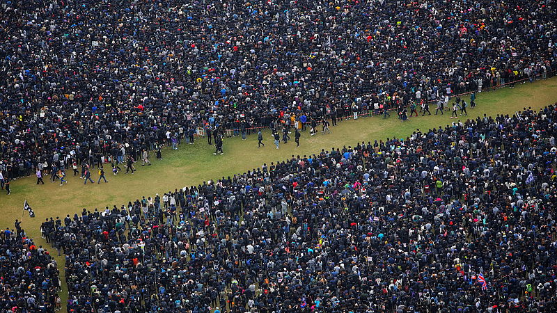 Anti-regeringsdemonstratie op nieuwjaarsdag in Hongkong