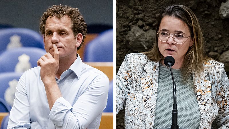 Tweede Kamerleden Joris Thijssen (PvdA) en Eline Vedder (CDA)