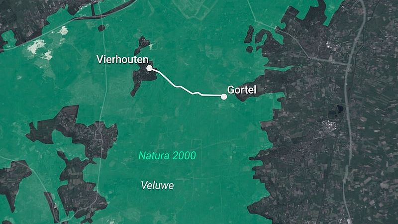 De Gortelseweg verbindt de dorpen Vierhouten en Gortel