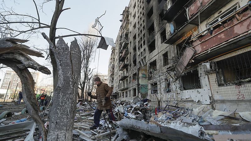 Grote schade door bommen in Kiev